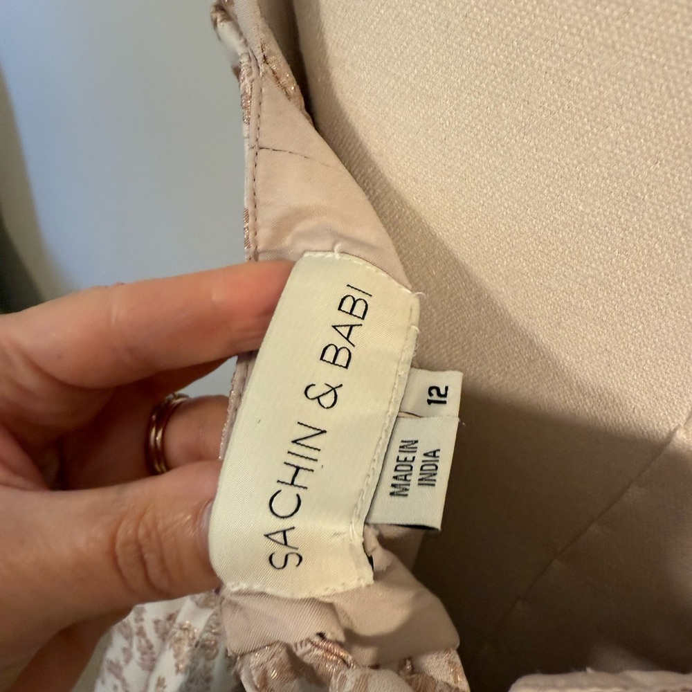 Sachin + Babi Beige and Blush Strapless Midi Dress - Picture 7 of 10